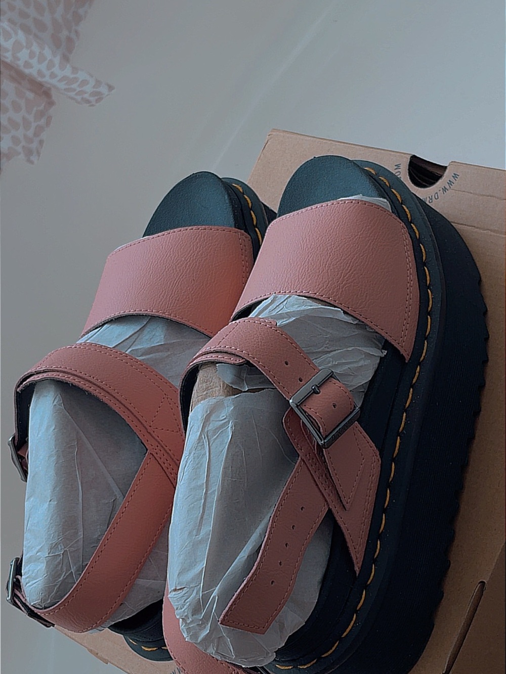 Dr. Martens Pink Platform Buckle Sandals - Women